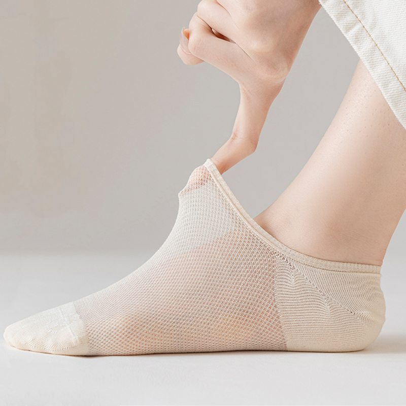 网眼船袜子女夏季薄款防滑不掉跟