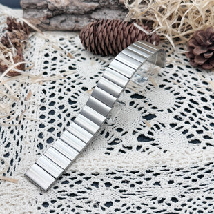 梦诗纯表行适配浪琴积家复古竹节纹实心男士钢带不锈钢手脚带19mm