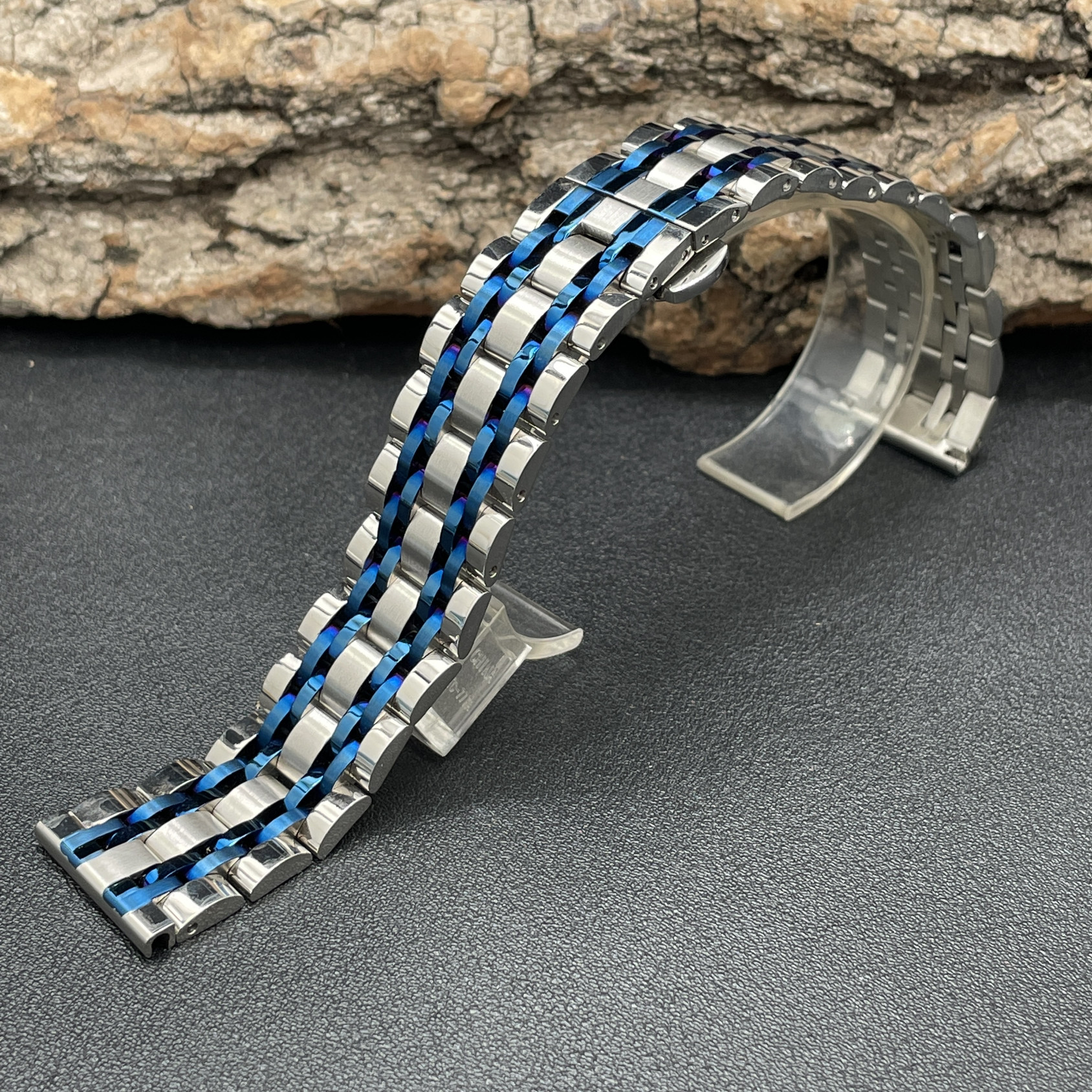 梦诗纯钢带适配阿玛尼AR天梭浪琴欧米茄手表钢带实心表链男款20mm