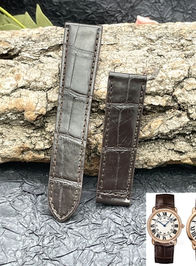 梦诗纯适配卡地亚路易圆形系列WR000651W6801005手表鳄鱼皮表带20