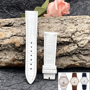 梦诗纯宝珀鳄鱼皮手表带男女6654|3663|6106|6126月亮美人15 18mm