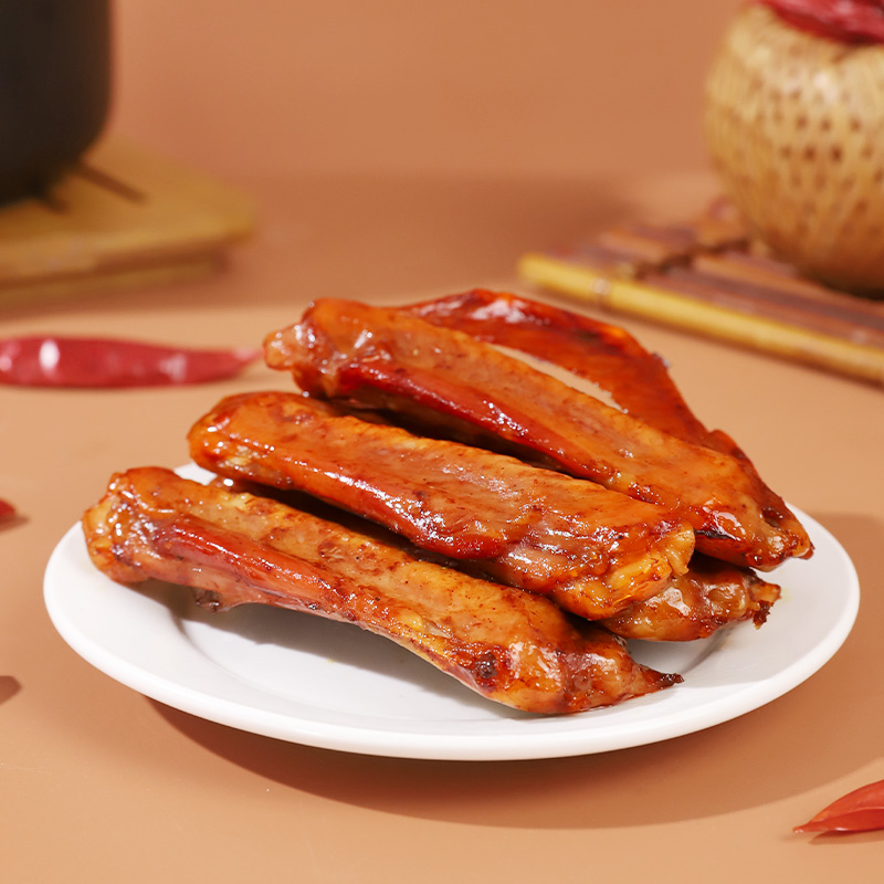 松发元卤旗舰店香烤卤味鸭翅潮汕特产小吃鸭货休闲零食熟食老字号