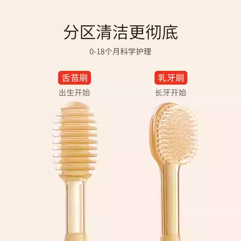 【下单立减50】婴儿牙刷小月龄宝宝乳牙刷0一2岁硅胶手指套刷Y02