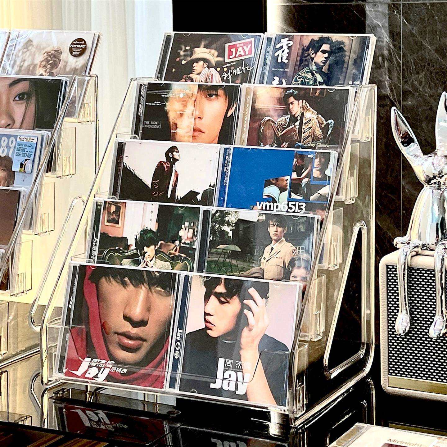 CD碟片架子亚克力阶梯式光碟dvd展示架光盘磁带专辑大容量收纳盒