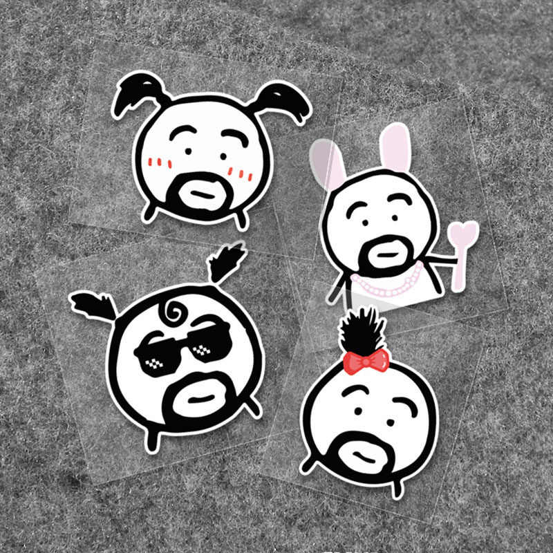 阿呆搞笑表情包汽车贴纸个性创意电动车摩托车装饰防水反光车身贴