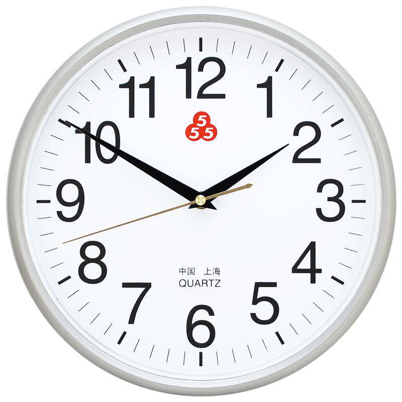上海三五牌555石英钟电子挂钟客厅家用时尚简约小时钟表静音卧室
