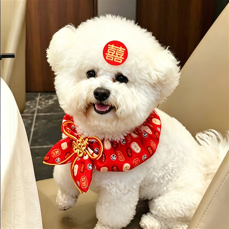 狗狗结婚衣服礼服装饰喜庆围巾围脖小型中型犬婚礼婚庆宠物用品