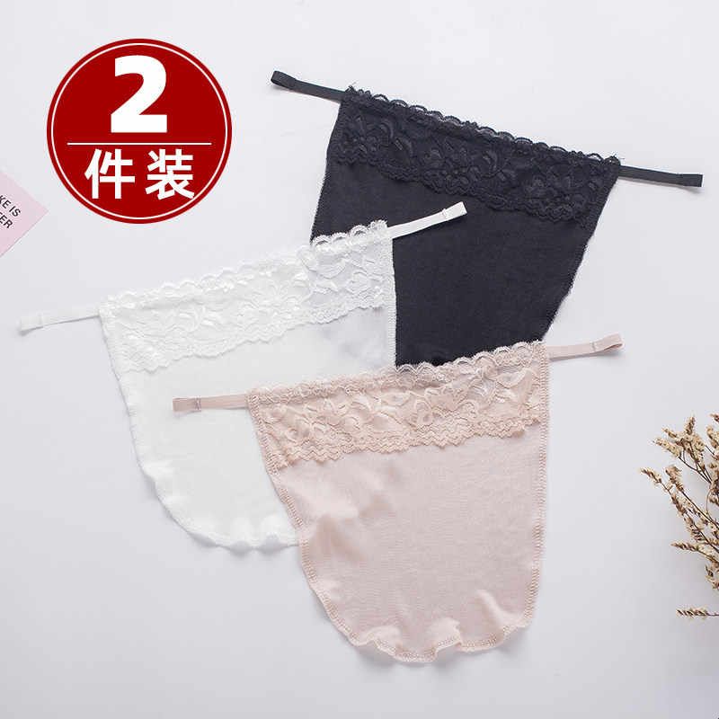 夏季新款一片式防走光抹胸V领 内搭 蕾丝胸片打底裹胸布遮胸