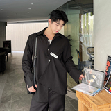 春夏设计师韩版休闲解构不规则长袖衬衫三色男女C0583P75，男装衬衫，电商C219