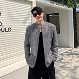 秋冬设计师新中式小香风解构双层镂空领修身外套W0614P150，男装夹克，电商C219