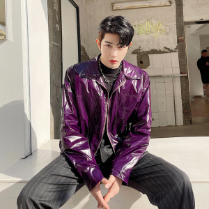 2024秋款秀款小众轻薄个性防晒防雨抽绳紫色夹克外套 W0217 P120图片