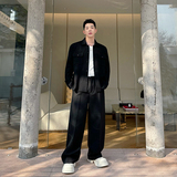 2024春款设计韩版百搭羊毛针织衬衫外套两色男女W1025P100，男装衬衫，电商C219