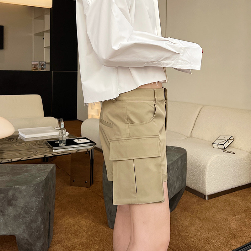 夏款辣弟风设计师立体口袋超短工装热裤两色男女K0607P70,男装休闲裤,电商C219