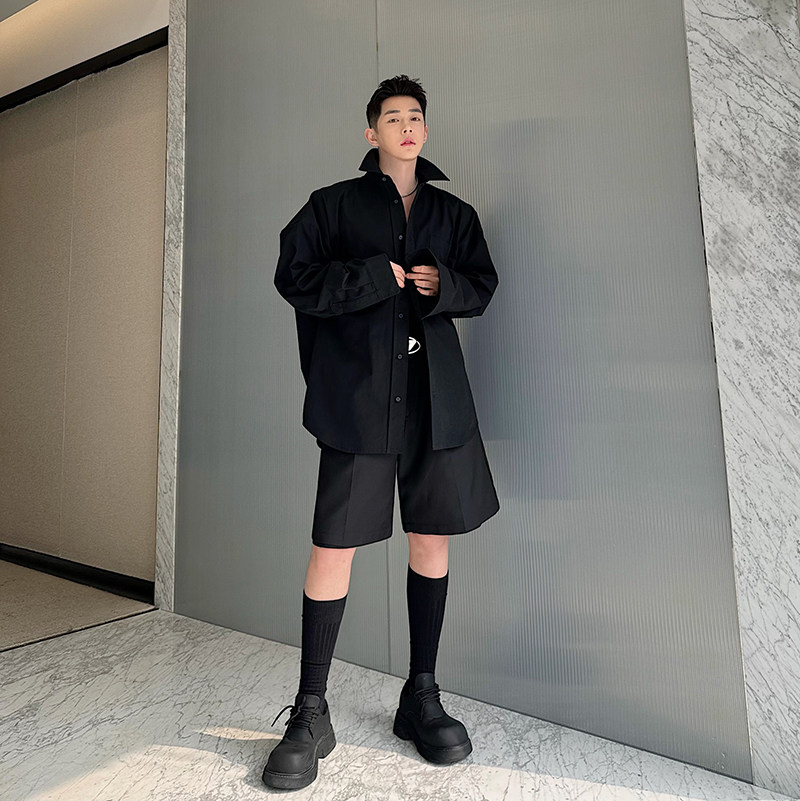 2024春夏巴黎*家oversize廓形骨感衬衫外套两色男女C1024P95,男装衬衫,电商C219