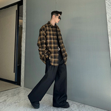 2024SS巴家oversize廓形定制褶皱格纹衬衫外套两色男女C1046P125，男装衬衫，电商C219