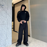 先锋辣弟风抓绒拉链设计短款连帽抽绳卫衣男女两色W0545P105，男装卫衣，电商C219
