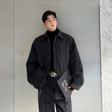 冬款设计师韩版百搭廓形压褶肌理纹衬衣加厚棉服W0683P160，男装棉衣，电商C219