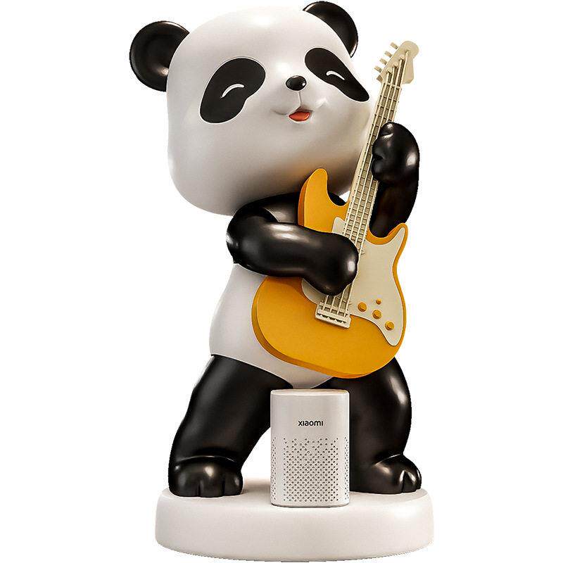 WIFI智能音箱熊猫吉他摆件音乐艺术客厅大型落地装饰品设计师原创