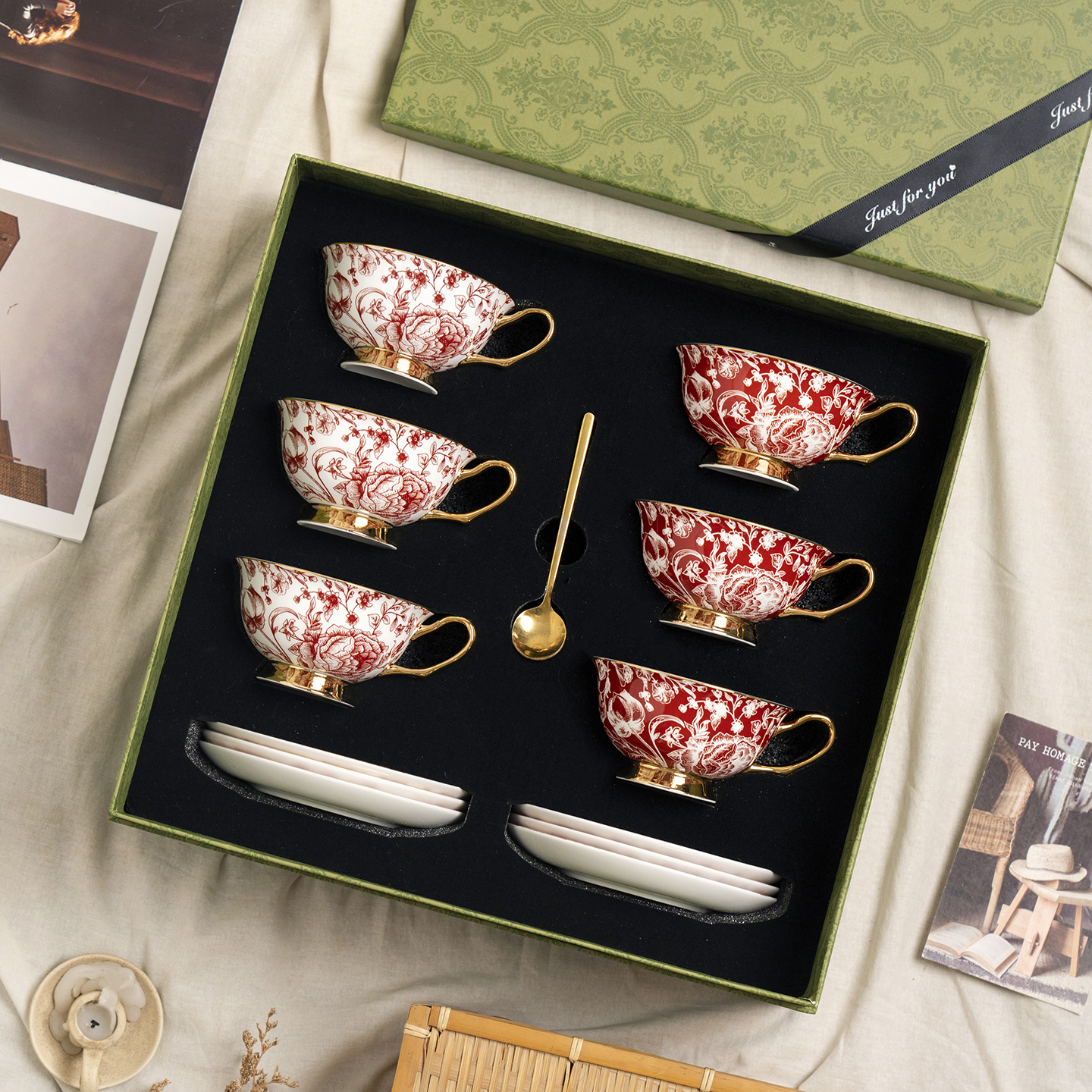 CANSHUO玫瑰皇后杯碟礼盒套装