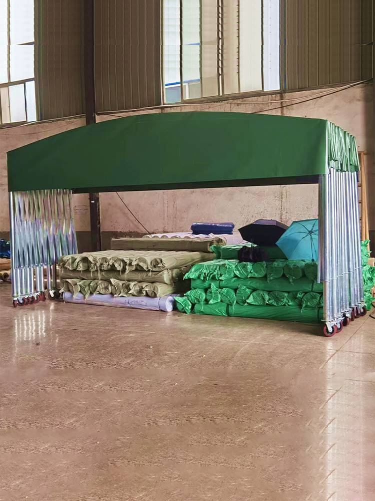 定制活动推拉雨棚大型仓库伸缩雨蓬烧烤夜宵排挡停车移动遮阳帐篷