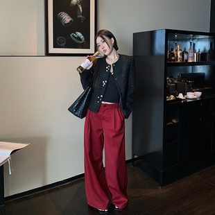 十三粥 高级重工千金风保暖外套女秋气质百搭自带直角肩 巴黎午后