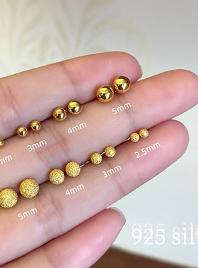 999纯银耳环耳钉女夏耳棒养耳洞2021年新款潮简约小巧耳饰耳骨针