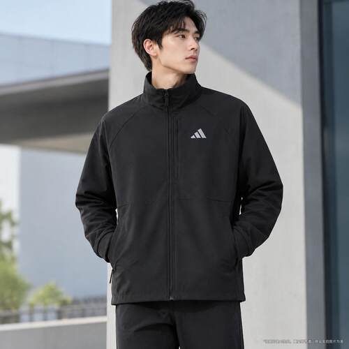 阿迪达斯运动服男装2026新款秋季暖风针织外套男户外休闲立领夹克