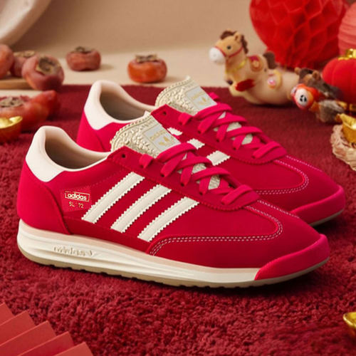 阿迪达斯男鞋女鞋红色新年款德训鞋25冬季厚底运动鞋休闲鞋JQ9823