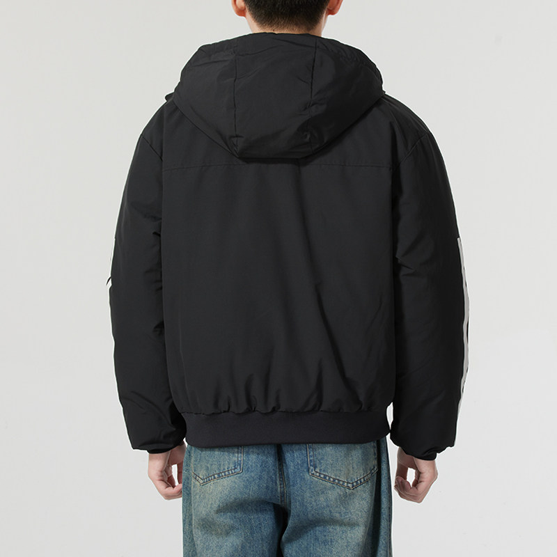 阿迪达斯羽绒服男装冬季新款运动连帽加厚短款外套JG3845