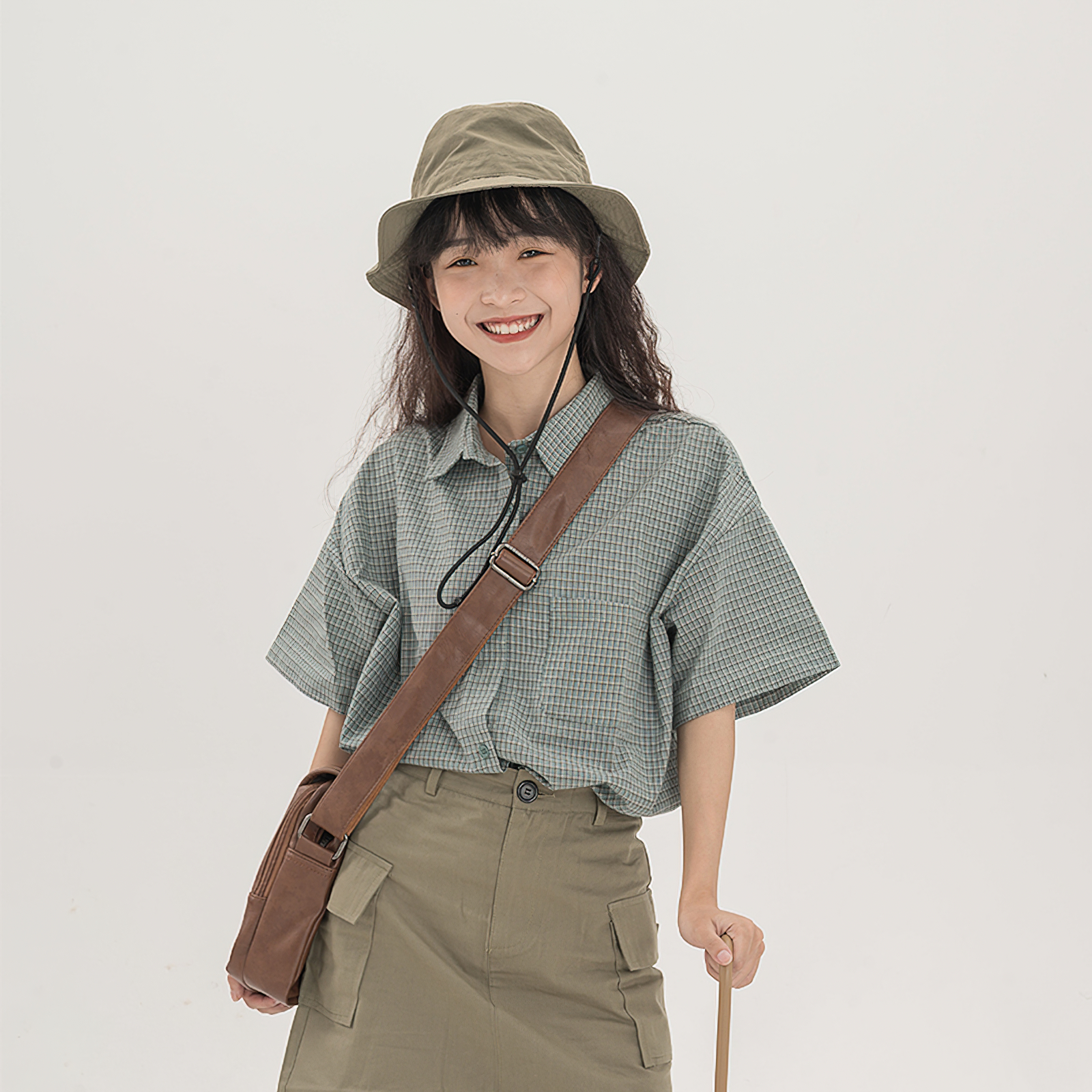 复古港味盐系衬衫套装