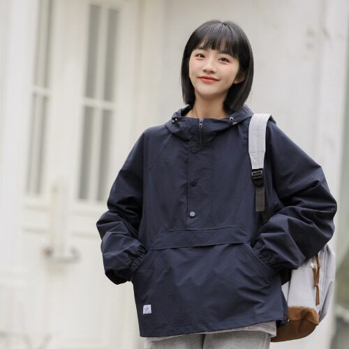 【清仓】日系机能冲锋衣外套女秋季工装登山夹克连帽户外进藏上衣