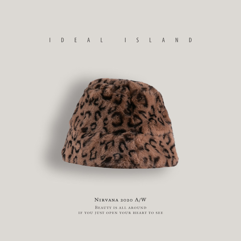 理想岛 日系复古豹纹渔夫帽女秋冬2025新款ins毛绒保暖休闲盆帽,服饰配件/皮带/帽子/围巾,帽子,淘宝优惠券,粉丝福利购,淘宝优惠卷