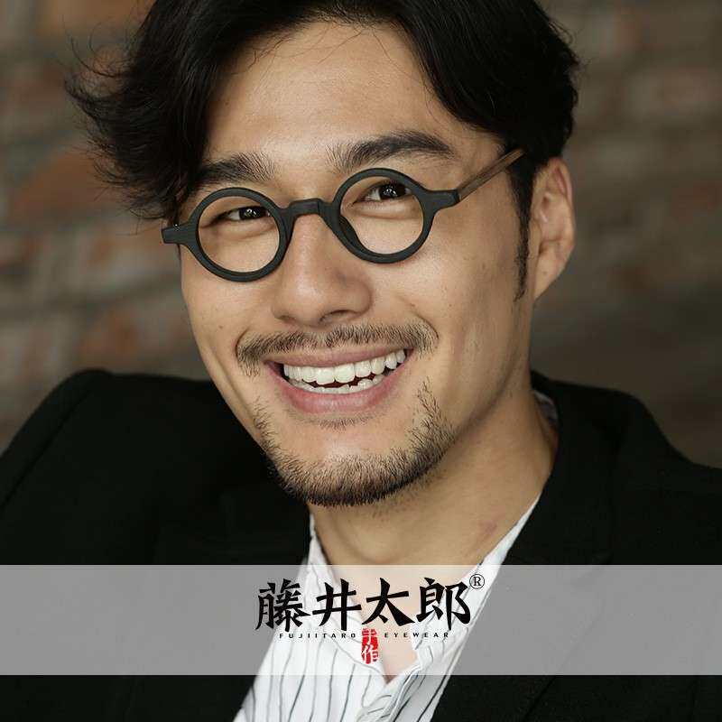 藤井太郎复古眼镜框板材阿拉蕾个性非主流圆形小框眼睛镜架A916