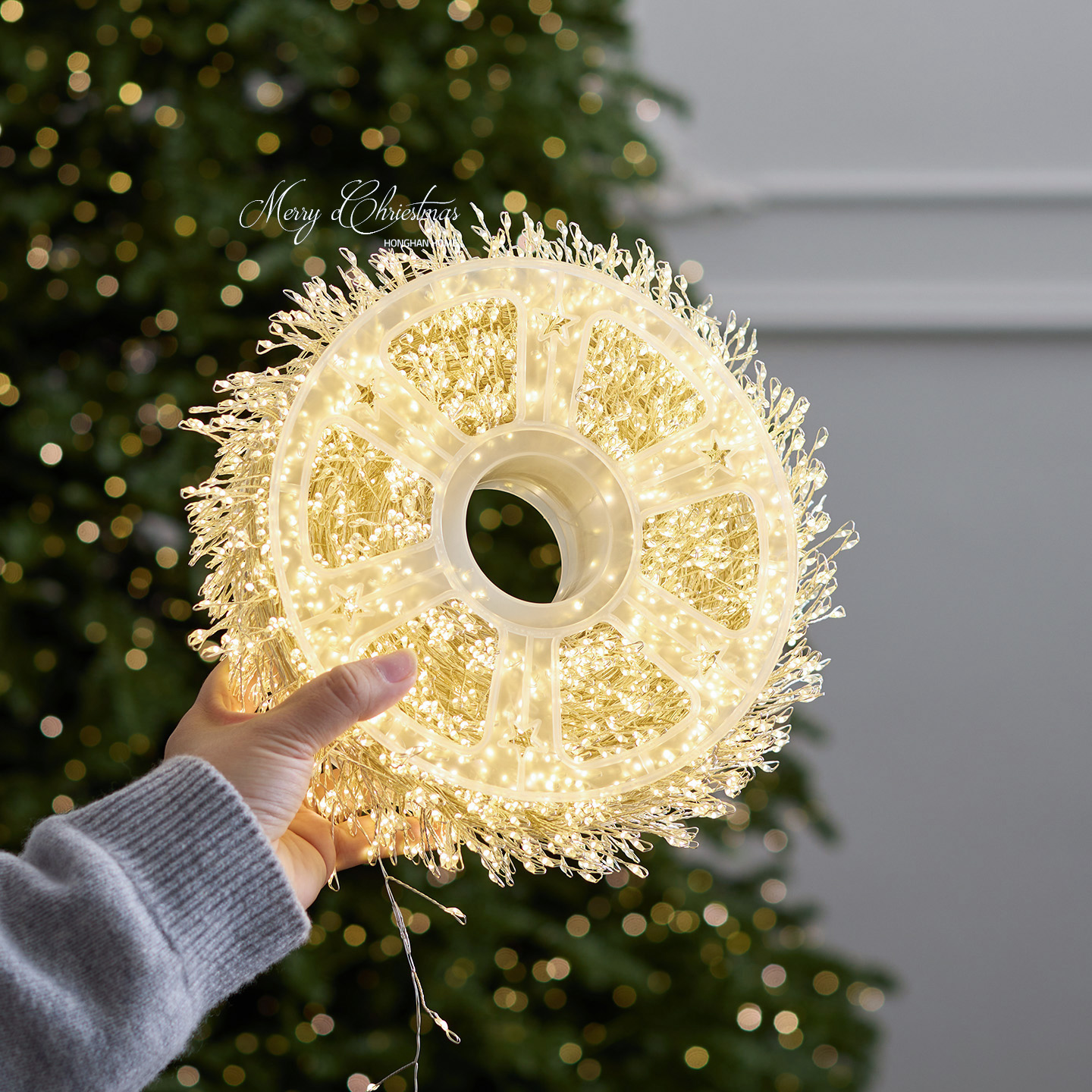 泓瀚出口韩国鞭炮灯3000灯铜线灯串圣诞树装饰lLED节日氛围装饰灯