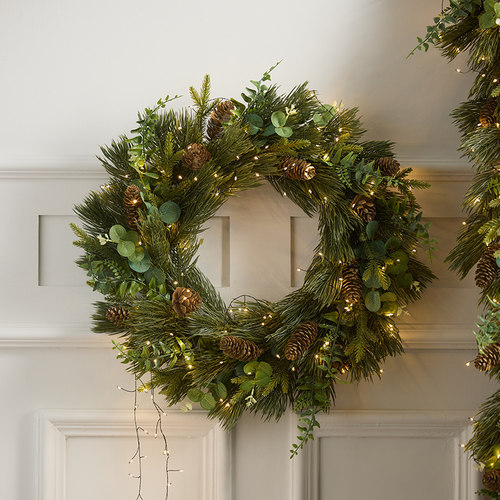 圣诞花环橱窗装饰布置道具门挂