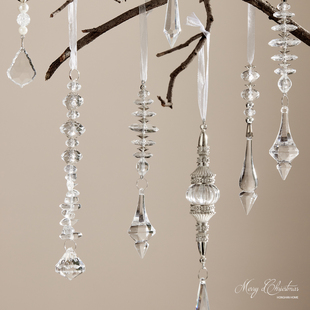 泓瀚圣诞节装 饰品透明亚克力挂件挂串圣诞树挂饰吊饰场景布置道具