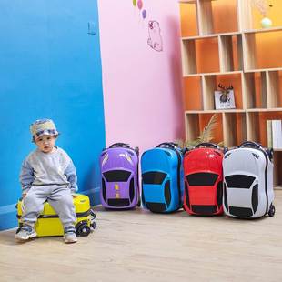 18寸汽车儿童拉杆箱四轮可骑行小孩子滑行车拖行李箱玩具车旅行箱