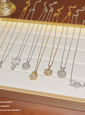 韩版钛钢项链轻奢小众百搭设计感吊坠夏季气质锁骨链不掉色配饰女