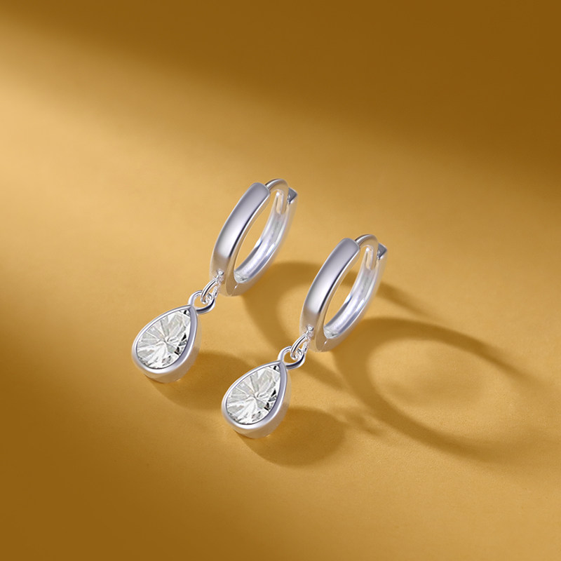 足银耳环女微镶水滴耳圈个性简约气质轻奢养耳洞新款足银耳饰,饰品/流行首饰/时尚饰品新,耳环,淘宝优惠券,粉丝福利购,淘宝优惠卷