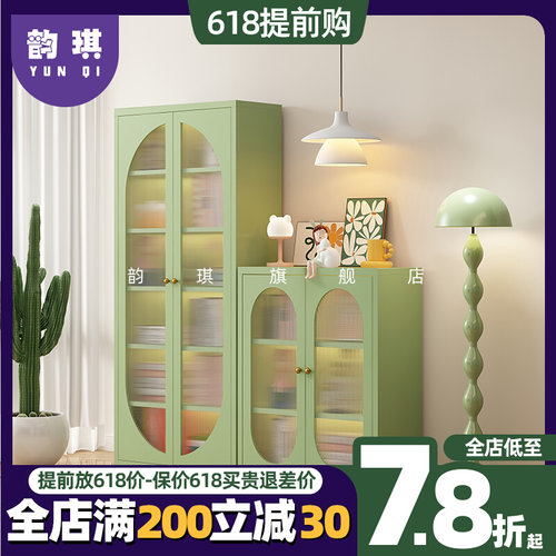学生书柜玻璃门玩具展示置物架收纳柜落地M书橱客厅储物环保小柜