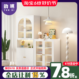 网红书柜带玻璃门落地家用组合客厅防尘置物柜儿童书架柜子展示柜