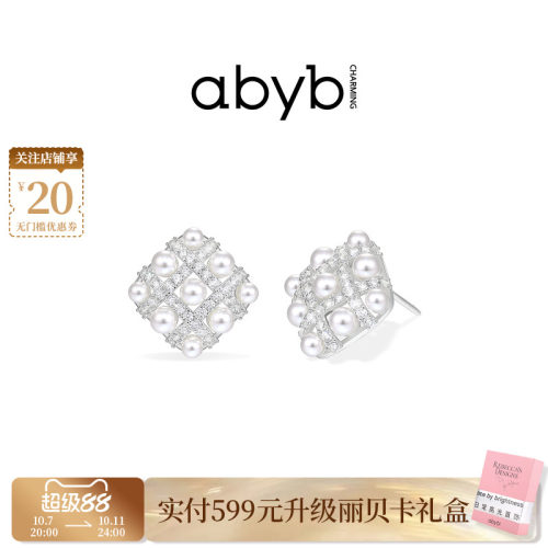 abyb轻奢小众棋盘耳钉925银针