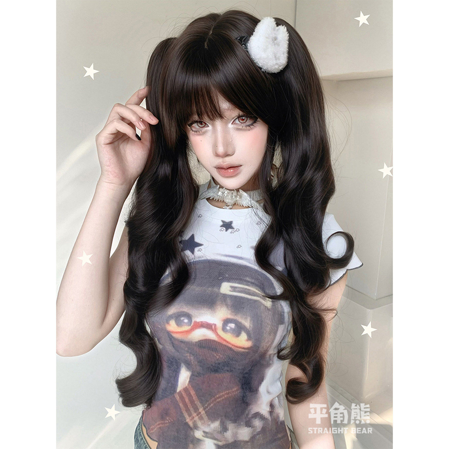 日常doll感双虎口夹马尾图片