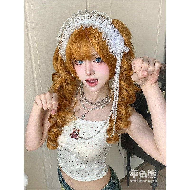 法式复古doll感抓夹双马尾jk头套图片