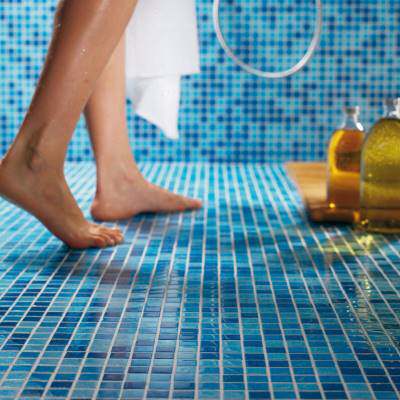 kasaro蓝色泳池水池玻璃马赛克浴室游泳池卫生间阳台瓷砖可加背胶