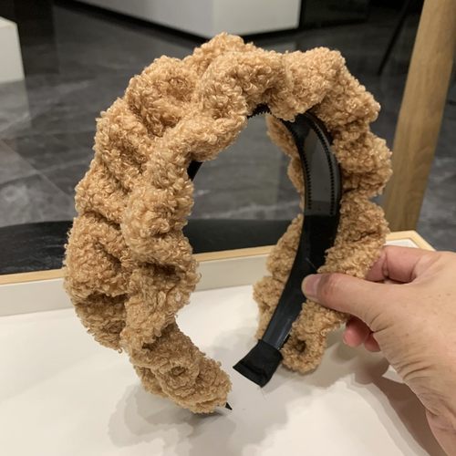 苡蓓卡带齿防滑宽边毛绒发箍秋冬