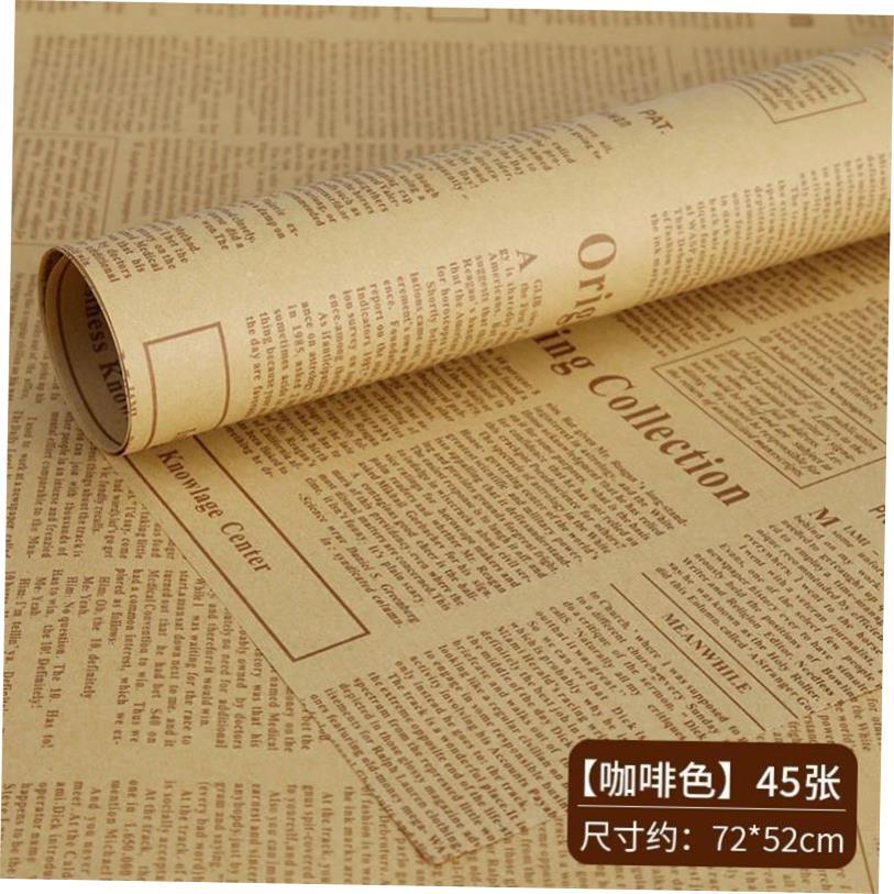English newspaper flowers wrapping paper kraft paper gift