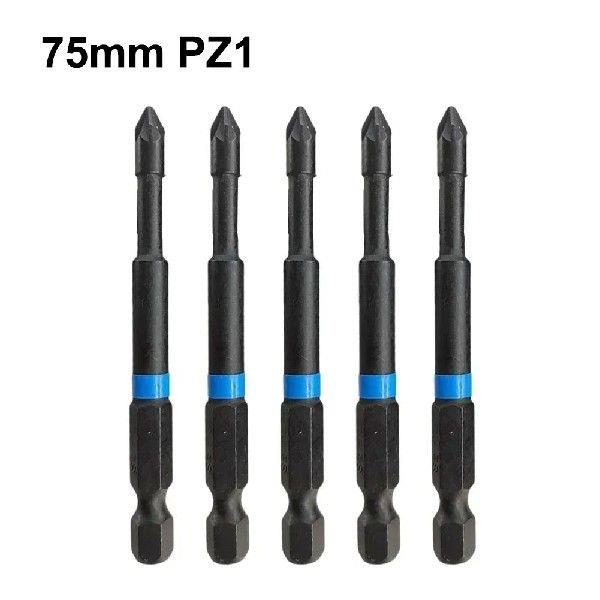 5pcs PZ1 PZ2 PZ3 Screwdriver Bits 75mm Pozidriv Set 1/4