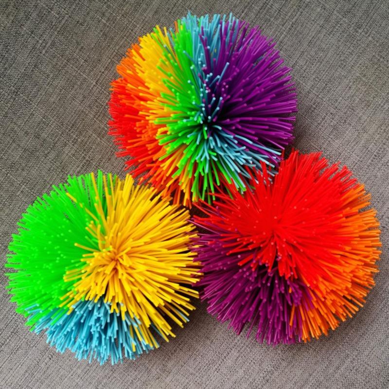 Big 6/9cm Fidget Sensory Koosh Ball Children Funny Rainbow T