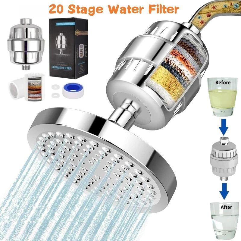 20 Stage Shower Hard Water Purification Filter Showerhead Ac